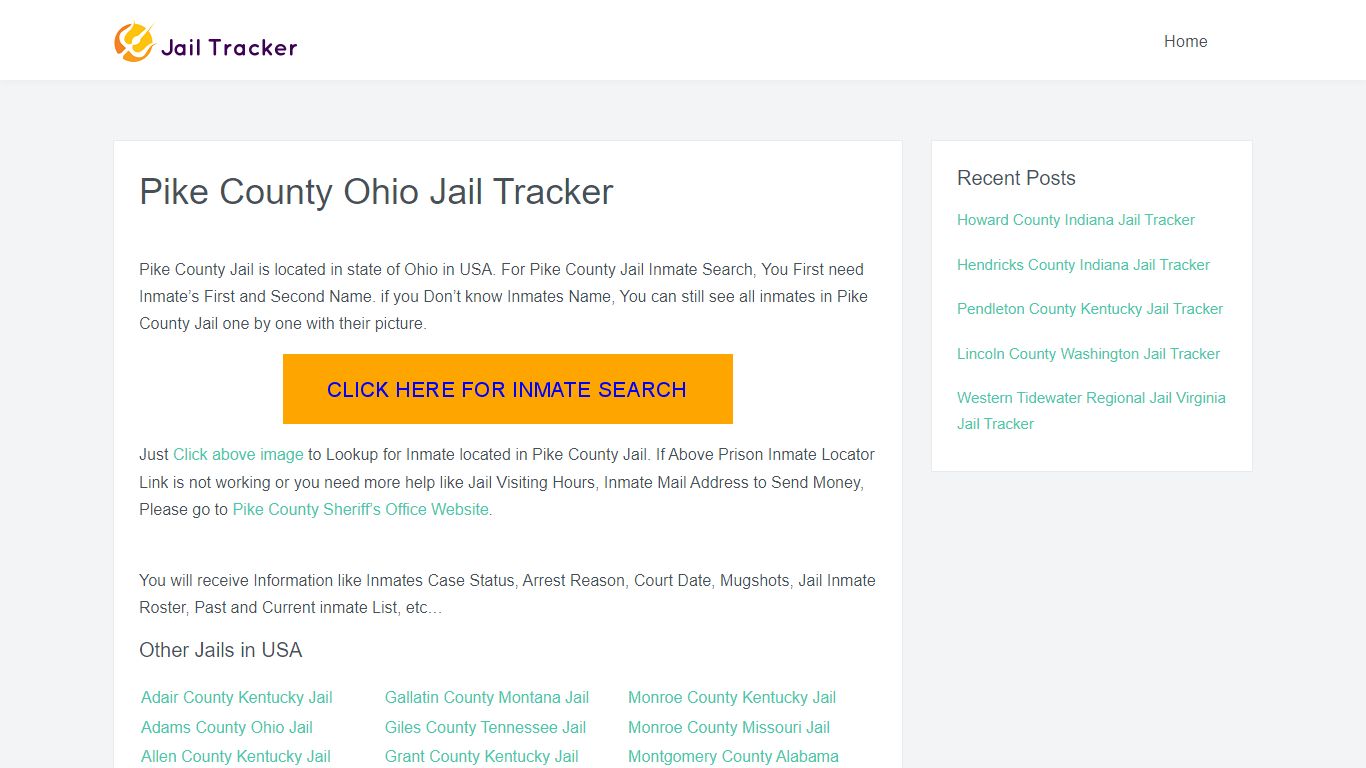 Pike County Ohio Jail Tracker - Inmate Search Online